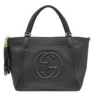 Gucci Soho Bag Interlocking GG Black Leather Tassel Fringe